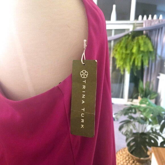 NWT Trina Turk A Line Halter Mini Dress, sz Large - Picture 3 of 9